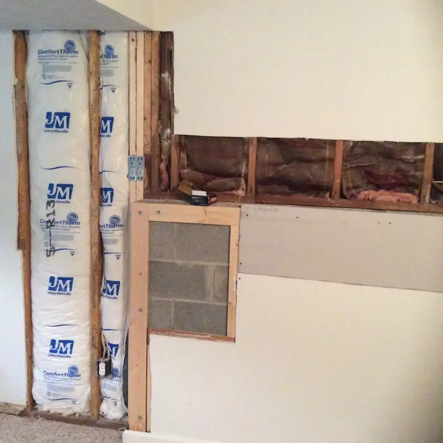 Wall insulation replacement during Basement Flood Cleanup in Garfield